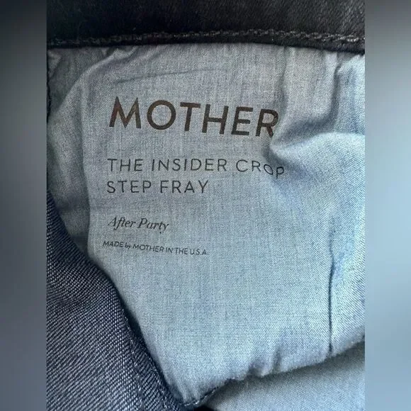 MOTHER Denim The Insider Crop Step Jeans Fray in After Party Wash size 25